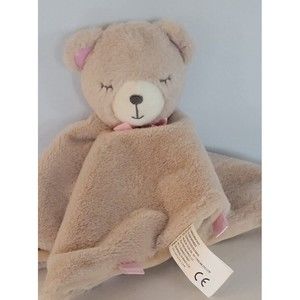 LOVEY Kelly Baby Bear Brown Pink Security Blanket Stuffed Plush Rattle
